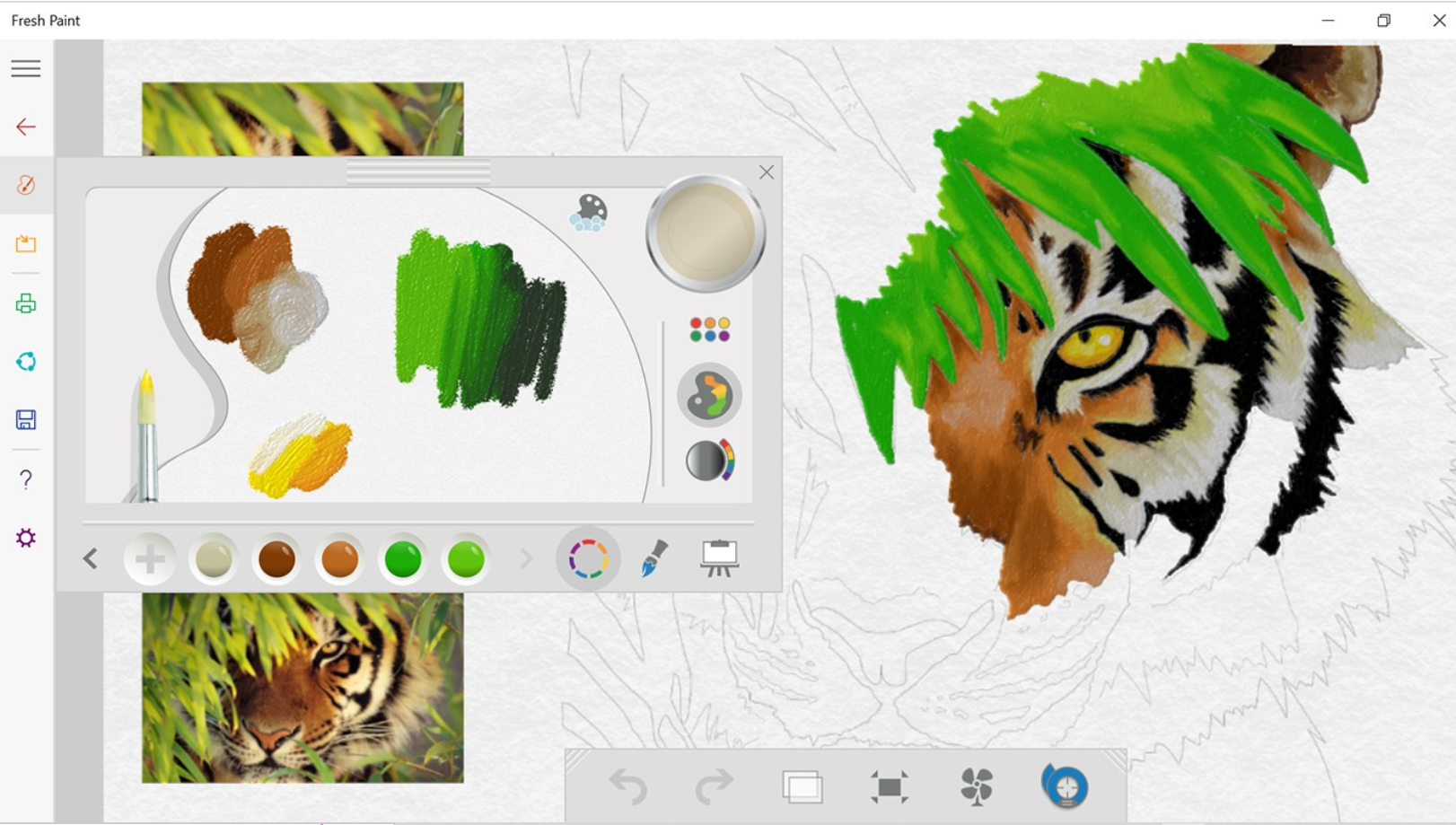 Microsoft Fresh Paint giúp bạn tạo ra các màu sắc mới để tạo nên những bức vẽ tuyệt vời.