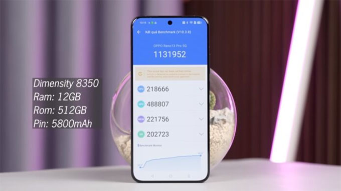 Cấu hình Oppo Reno 13 Pro được cung cấp sức mạnh từ chip xử lý MediaTek Dimensity 8350