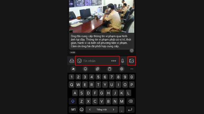 Cách phản ánh vi phạm giao thông qua Zalo bước 4