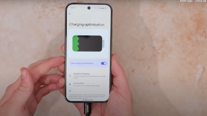 sạc pin điện thoại pixel 80%