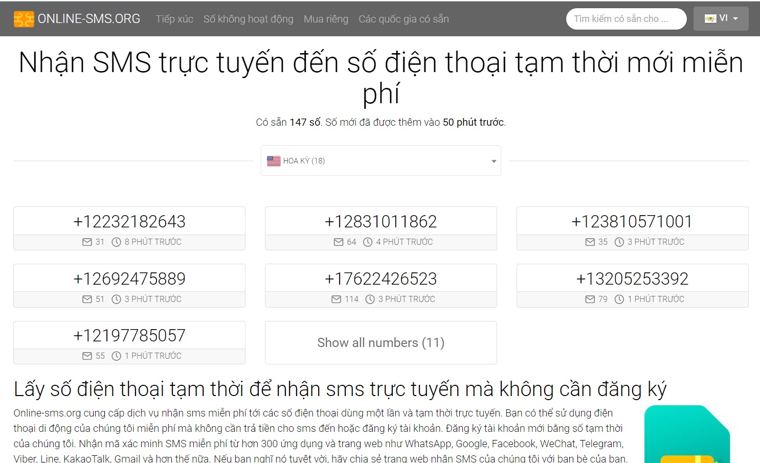 Online-sms.org là công cụ cung cấp số điện thoại hoàn toàn miễn phí nên bạn có thể yên tâm sử dụng.