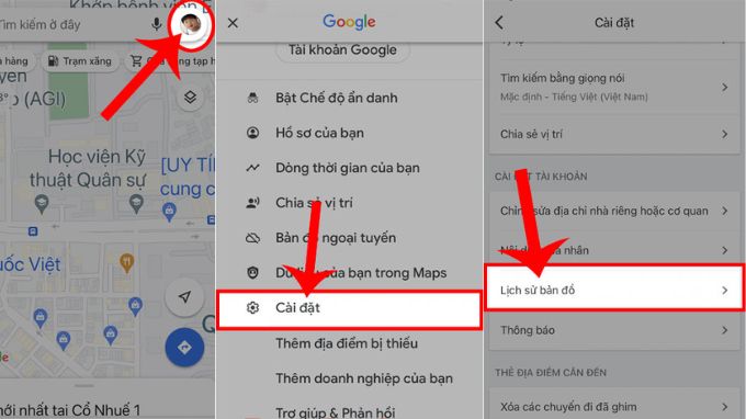 xóa tìm kiếm trên google maps