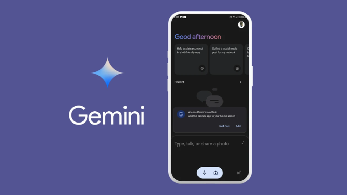 Ứng dụng Gemini trên giao diện Android