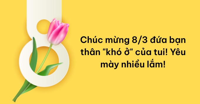 Lời chúc 8/3 hài hước, vui vẻ cho bạn thân