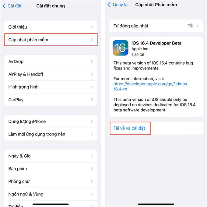 Cập nhật phần mềm lên iOS mới nhất