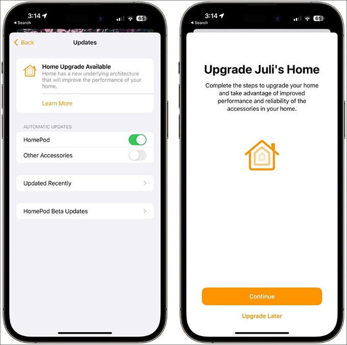 Ứng dụng HomeKit lần đầu được cập nhật