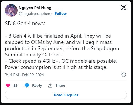 Khi nào Snapdragon 8 Gen 4 của Qualcomm sẽ ra mắt?
