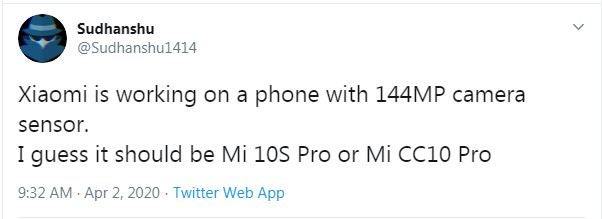 Xiaomi Mi CC10 Pro sẽ được trang bị cảm biến 150 MP