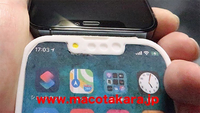 Mô hình iPhone 13 Pro xuất hiện cho thấy notch tai thỏ nhỏ hơn, loa thoại và camera selfie đặt ở vị trí mới