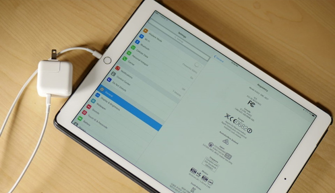 cách kiểm tra khi mua iPad cũ qua sạc pin