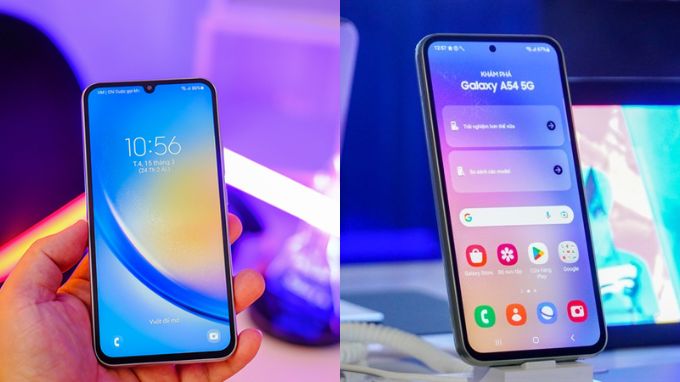 màn hình Samsung Galaxy A54 và Samsung Galaxy A34