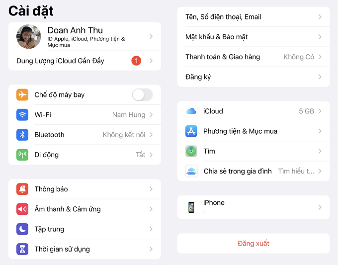 cách để xóa ảnh khỏi iPhone của bạn nhưng vẫn giữ chúng trong iCloud cách 3 đăng xuất tài khoản iCould