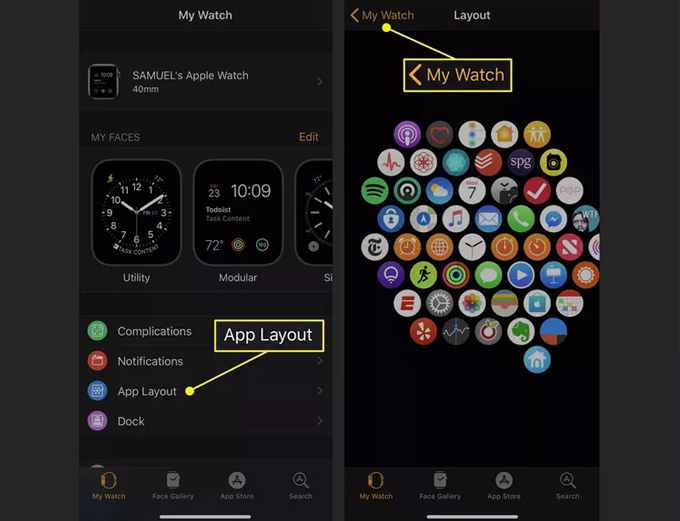 Cách sắp xếp ứng dụng vào Apple Watch