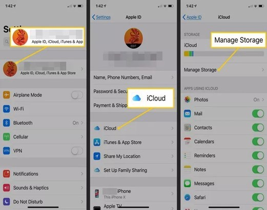 Cách 2: Khôi phục từ bản sao lưu iCloud