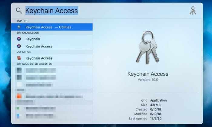 Cách 1: Sử dụng trình quản lý Keychain Access