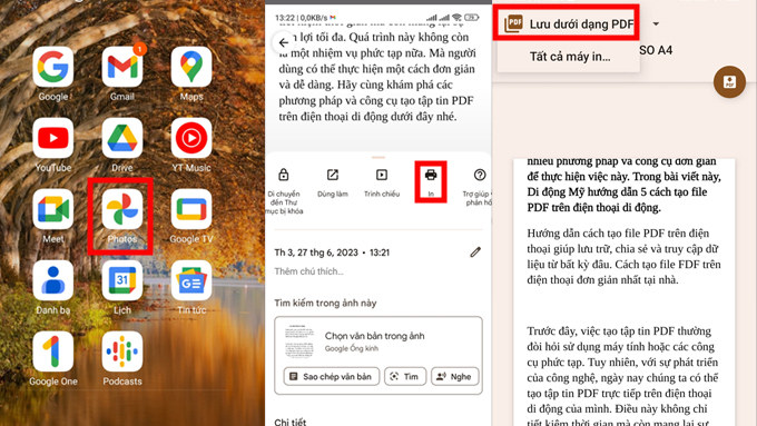 Cách tạo file PDF trên điện thoại bằng Google Photos