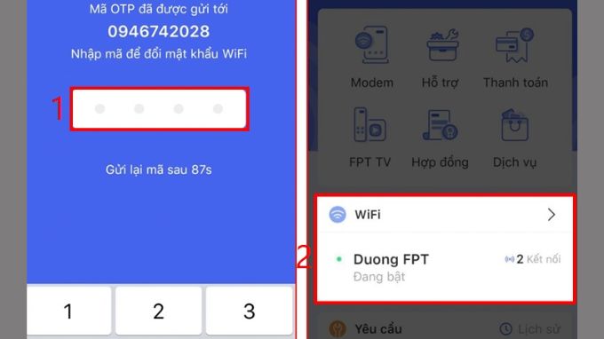 Đổi mật khẩu Wi-Fi FPT qua app