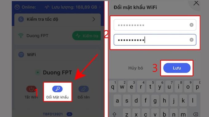 Đổi mật khẩu Wi-Fi FPT qua app b3