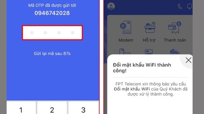 Đổi mật khẩu Wi-Fi FPT qua app b4