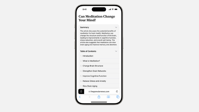 Safari trên iOS 18 với tính năng mới 