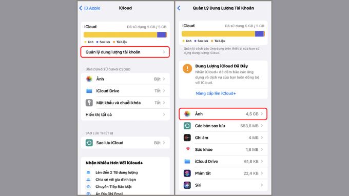 Tắt Ảnh iCloud b1