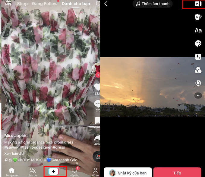 Cách chỉnh sửa video Tiktok mới chọn tải lên và chỉnh sửa