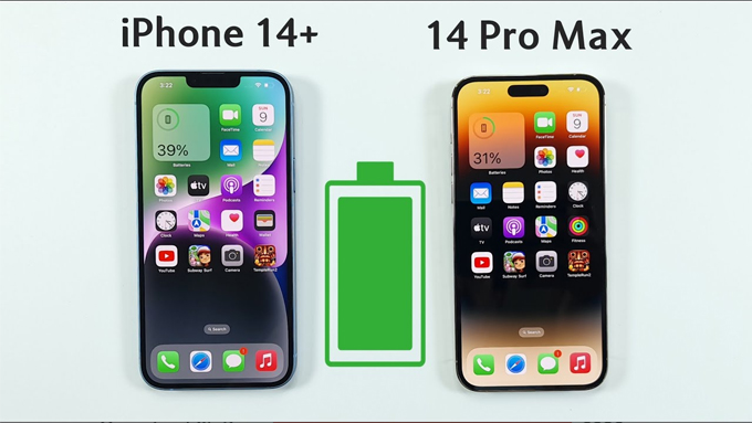 Đánh giá thời lượng pin iPhone 14 Pro Max đủ tốt so sánh với iPhone 14 Plus