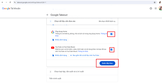 Google Takeout là gì? Cách tùy chọn 1