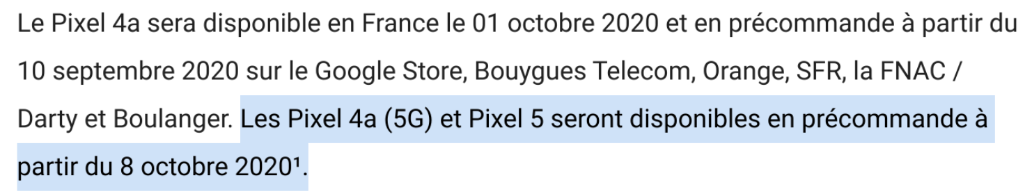 ảnh ngày đặt trước Pixel 4a 5G và Pixel 5 được đăng tải