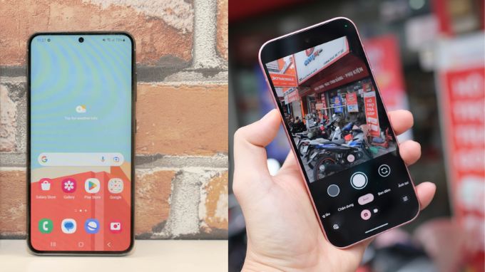 màn hình Google Pixel 9 và Samsung Galaxy S23