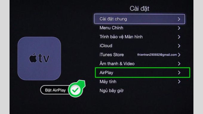 Kết nối iPhone với Tivi qua Wifi, AirPlay bước 3