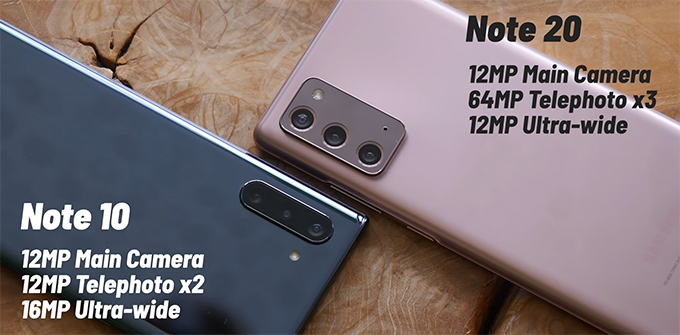 Note 10+ và Note 20 đều sở hữu bộ ba camera ở mặt lưng