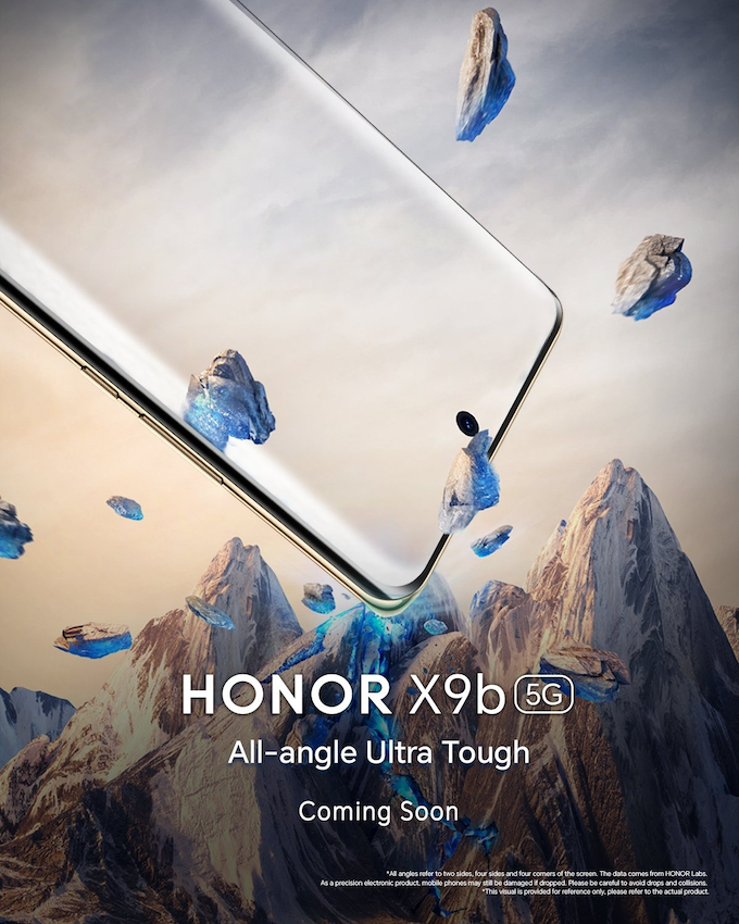 Honor X9b lộ diện thiết kế trước và sau