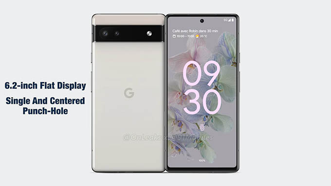 Ảnh render Google Pixel 6a xuất hiện với ngoại hình nhỏ gọn, thiết kế giống Pixel 6