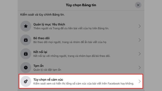 ẩn lượt thích trên Facebook bước 3