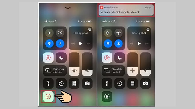 quay màn hình iPhone ios 11 12 bước 5