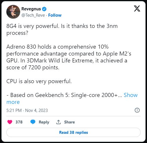 Snapdragon 8 Gen 4 sẽ trang bị GPU Adreno 830, liệu có vượt qua Apple M2?