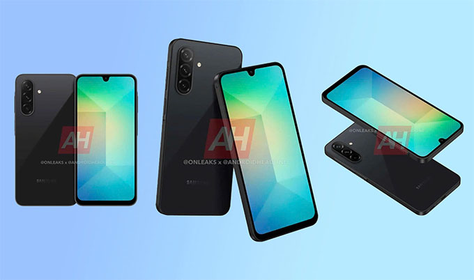 Samsung Galaxy A26 lộ diện ảnh render đầu tiên với khung máy phẳng.