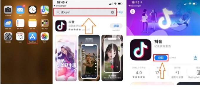 cách tải Douyin trên điện thoại iPhone cài ứng dụng trên Apple Store