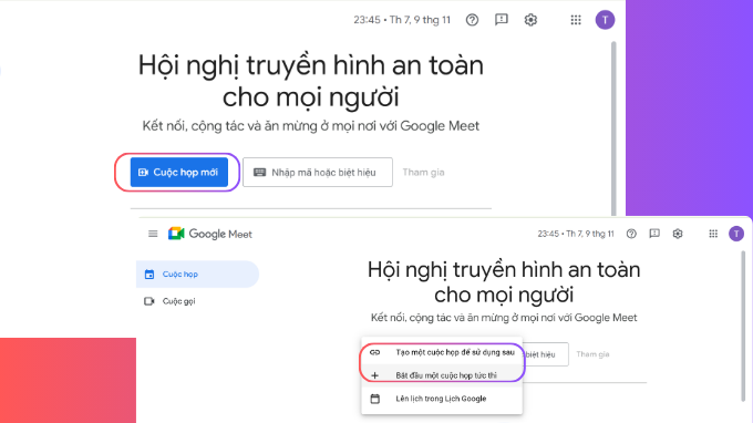 Cách tạo link Google Meet trên máy tính