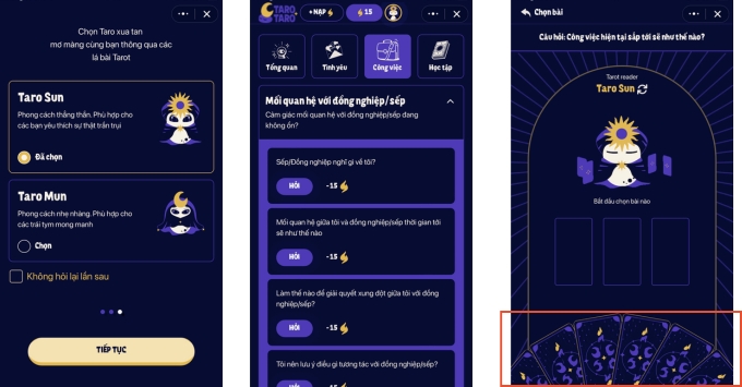 Cách xem Tarot trên Zalo  mini chọn xem
