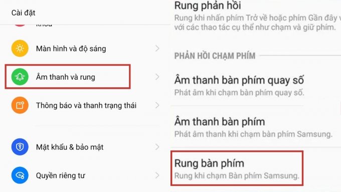 Tắt chế độ rung hệ thống