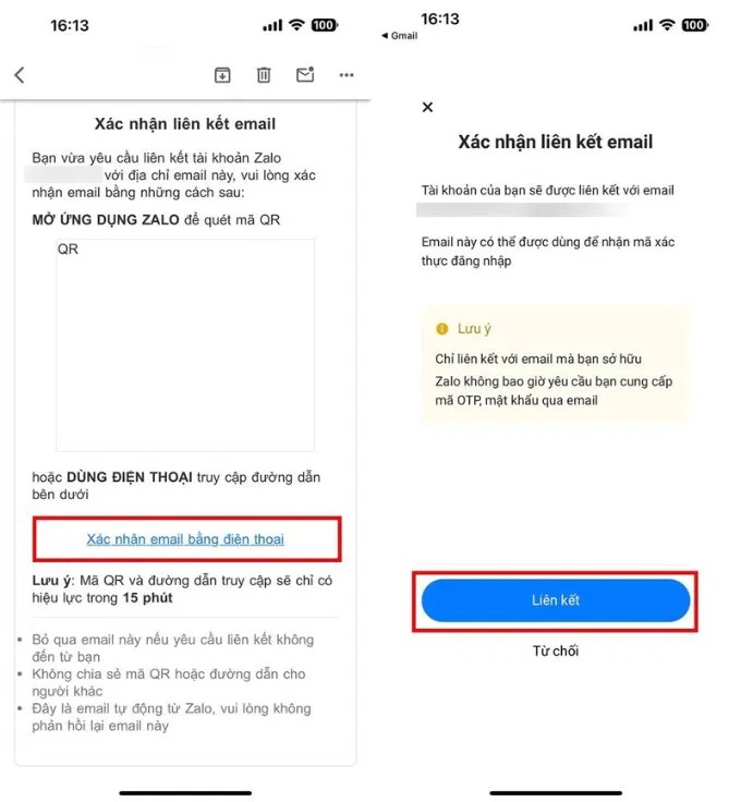 Xác nhận qua email