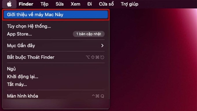 Bước 1: Sử dụng ứng dụng Giới thiệu về máy Mac này