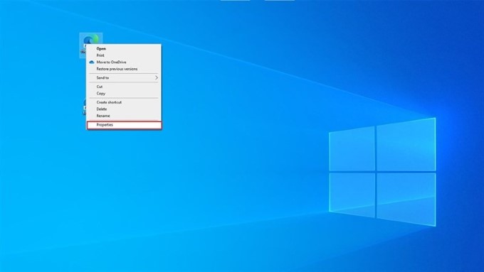 Bước 4: Kéo biểu tượng website từ thanh Mục yêu thích ra màn hình desktop. Nhấp chuột phải vào biểu tượng website vừa tạo, chọn Thuộc tính.