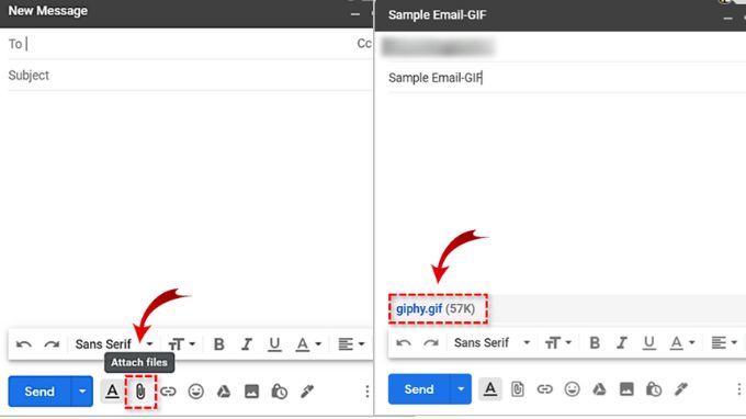 chèn ảnh GIF vào Gmail cách 2