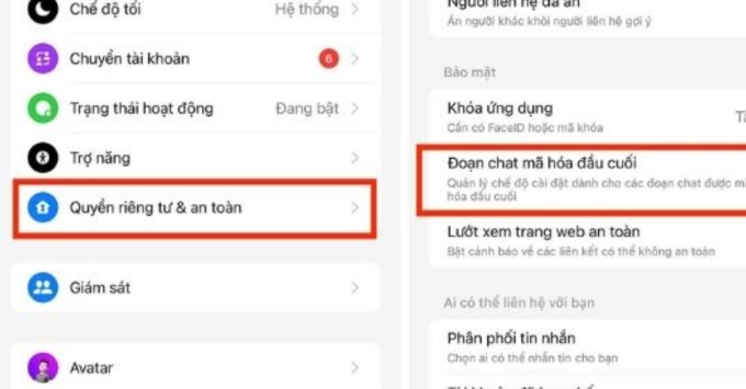 Cách mã hóa đầu cuối trên messenger cài đặt