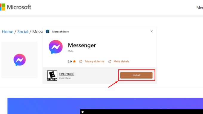 Tải ứng dụng Messenger trên Microsoft Store