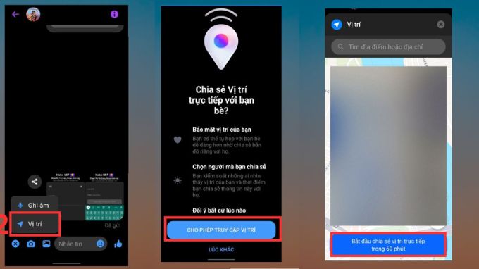 Chia sẻ vị trí trên Messenger 